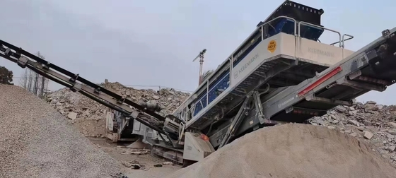 Il frantoio mobile utilizzato roccia portatile MR110 la Z EVO2 montato su rotaie ha fatto nel 2018