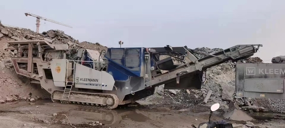 Il frantoio mobile utilizzato roccia portatile MR110 la Z EVO2 montato su rotaie ha fatto nel 2018