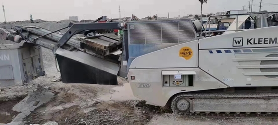 Il frantoio mobile utilizzato roccia portatile MR110 la Z EVO2 montato su rotaie ha fatto nel 2018